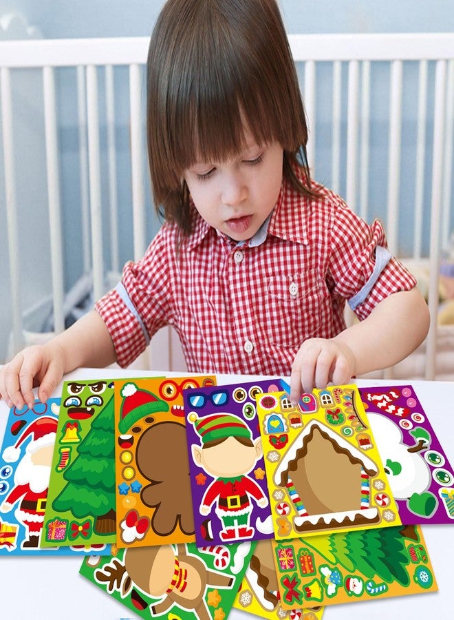 DUJAA 32 Sheets Christmas Stickers for Crafts Make Your Own Characters Mix and Match Sticker, Make a Face Sticker Christmas Tree Stickers Christmas Game Activities for Holiday Kids - Image 4